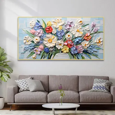 繁花 单幅 装饰画 现代简约 客厅背景墙挂画 晶瓷画