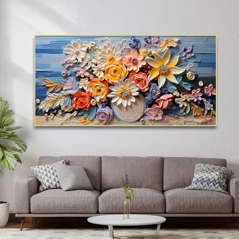 繁花 单幅 装饰画 现代简约 客厅背景墙挂画 晶瓷画