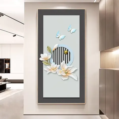 抽象 单幅 装饰画 现代简约 玄关背景墙挂画 LED带灯画