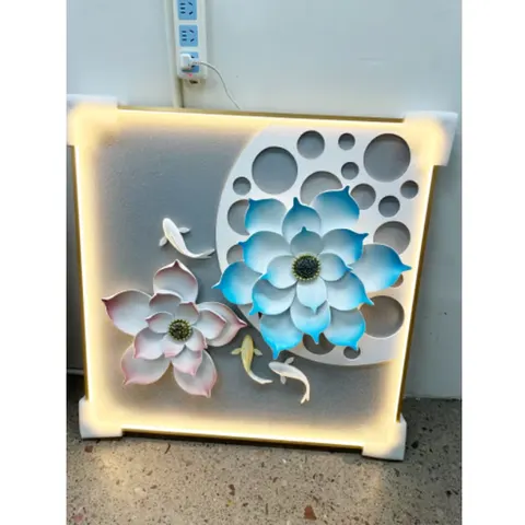 繁花 单幅 装饰画 现代简约 客厅背景墙挂画 LED带灯画