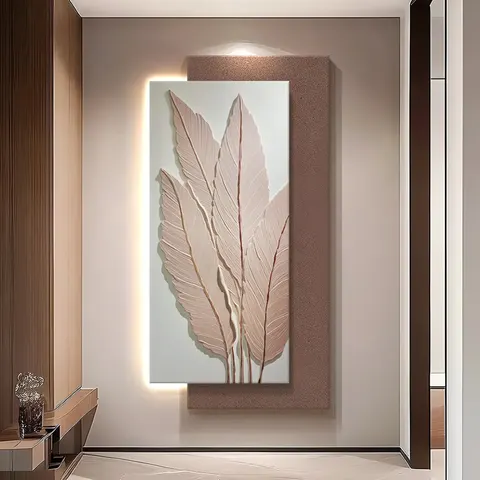 抽象 单幅 装饰画 现代简约 玄关背景墙挂画 LED带灯画