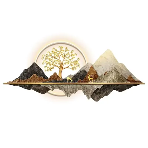抽象 单幅 装饰画 现代简约 客厅背景墙挂画 LED带灯画