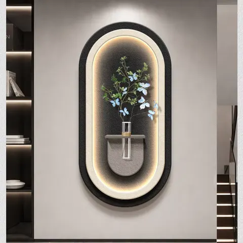 抽象 单幅 装饰画 现代简约 客厅背景墙挂画 LED带灯画
