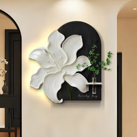 植物 单幅 装饰画 现代简约 客厅背景墙挂画 LED带灯画