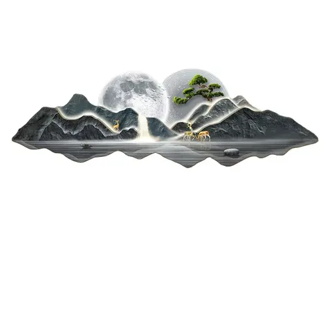 抽象 单幅 装饰画 轻奢风 客厅背景墙挂画 LED带灯画