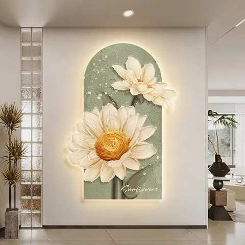 繁花 单幅 装饰画 现代简约 玄关背景墙挂画 精雕画