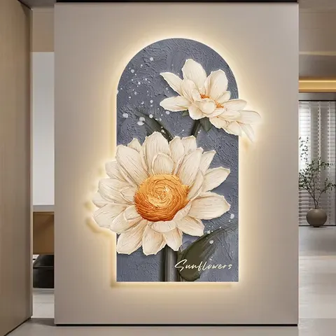 繁花 单幅 装饰画 现代简约 玄关背景墙挂画 精雕画