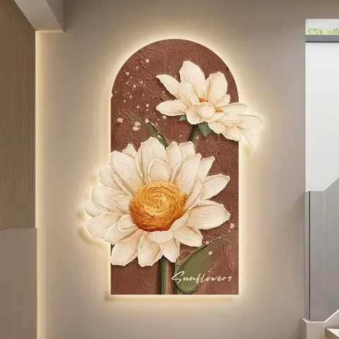 繁花 单幅 装饰画 现代简约 玄关背景墙挂画 精雕画