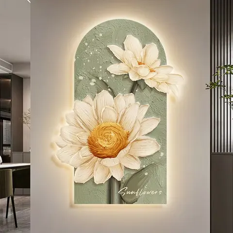 繁花 单幅 装饰画 现代简约 玄关背景墙挂画 精雕画