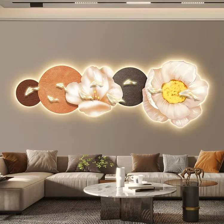 繁花 单幅 装饰画 现代简约 客厅背景墙挂画 精雕画