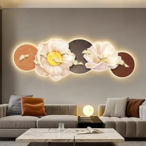 繁花 单幅 装饰画 现代简约 客厅背景墙挂画 精雕画