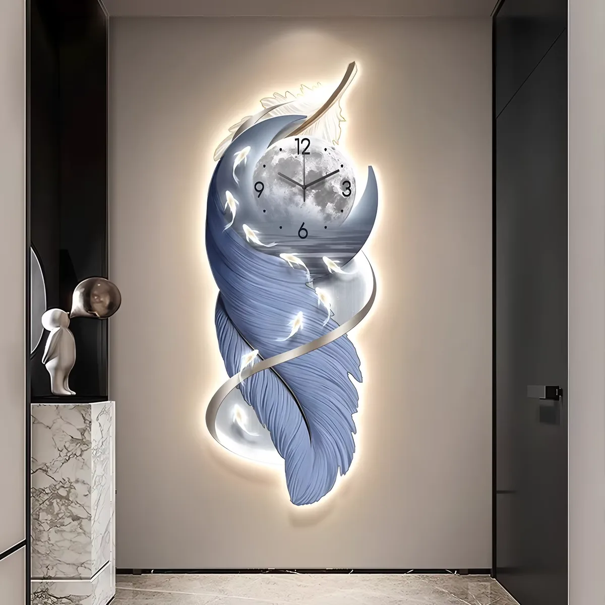 锦鲤 单幅 装饰画 现代简约 玄关背景墙挂画 晶瓷画