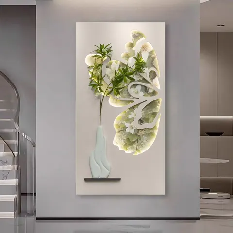 山水 单幅 装饰画 现代简约 玄关背景墙挂画 砂岩浮雕