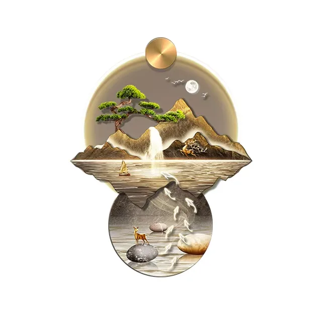 山水 单幅 装饰画 现代简约 客厅背景墙挂画 晶瓷画