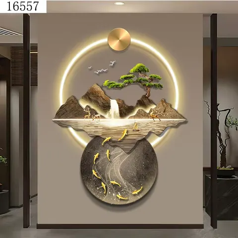 山水 单幅 装饰画 现代简约 客厅背景墙挂画 晶瓷画