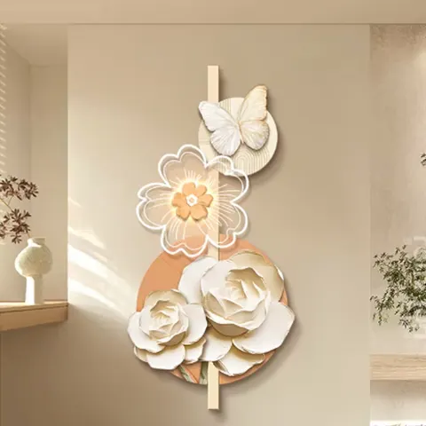 抽象 单幅 装饰画 现代简约 玄关背景墙挂画 LED带灯画