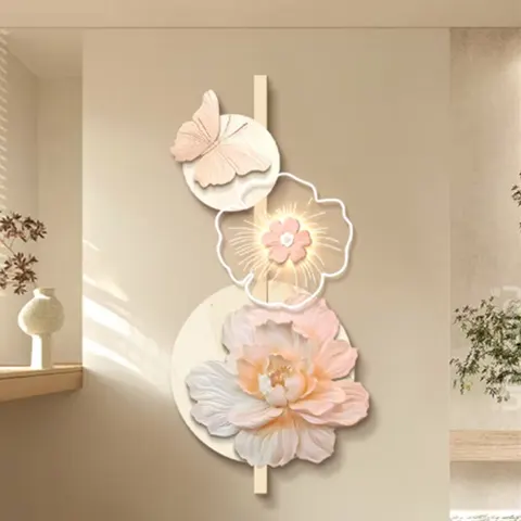 抽象 单幅 装饰画 现代简约 玄关背景墙挂画 LED带灯画