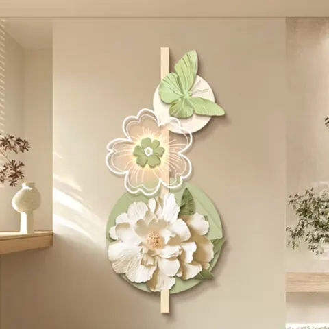 抽象 单幅 装饰画 现代简约 玄关背景墙挂画 LED带灯画
