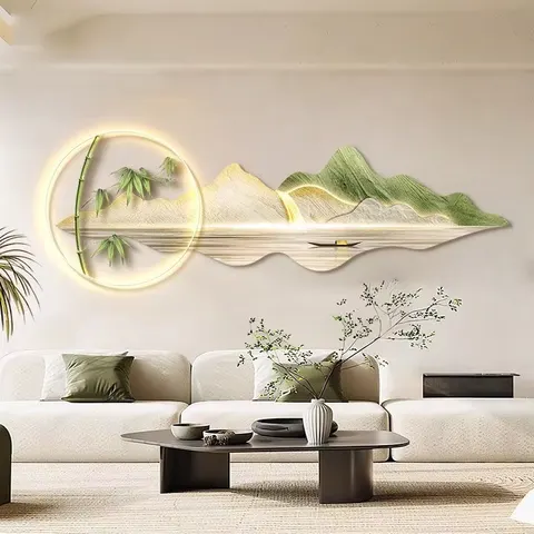 抽象 单幅 装饰画 现代简约 客厅背景墙挂画 LED带灯画