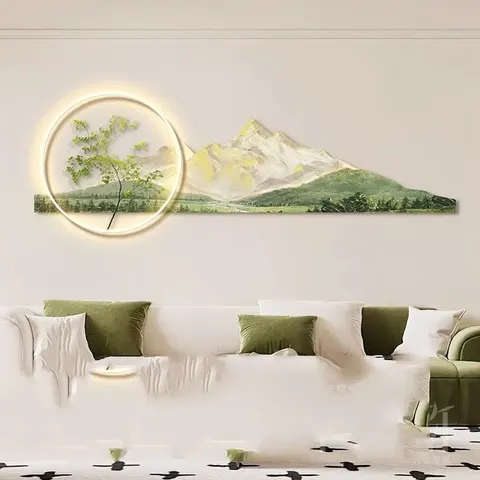 抽象 单幅 装饰画 现代简约 客厅背景墙挂画 LED带灯画