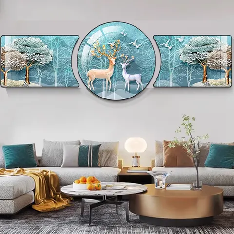 抽象 单幅 装饰画 现代简约 客厅背景墙挂画 晶瓷画