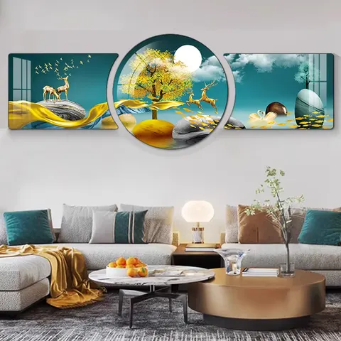 抽象 单幅 装饰画 现代简约 客厅背景墙挂画 晶瓷画