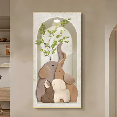 植物 单幅 装饰画 现代简约 玄关背景墙挂画 晶瓷画