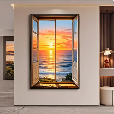 山水 单幅 装饰画 现代简约 客厅背景墙挂画 晶瓷画