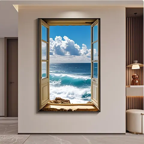 山水 单幅 装饰画 现代简约 客厅背景墙挂画 晶瓷画