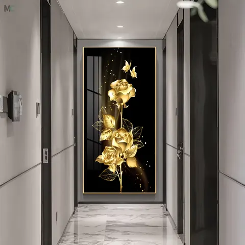 繁花 单幅 装饰画 轻奢风 客厅背景墙挂画 晶瓷画