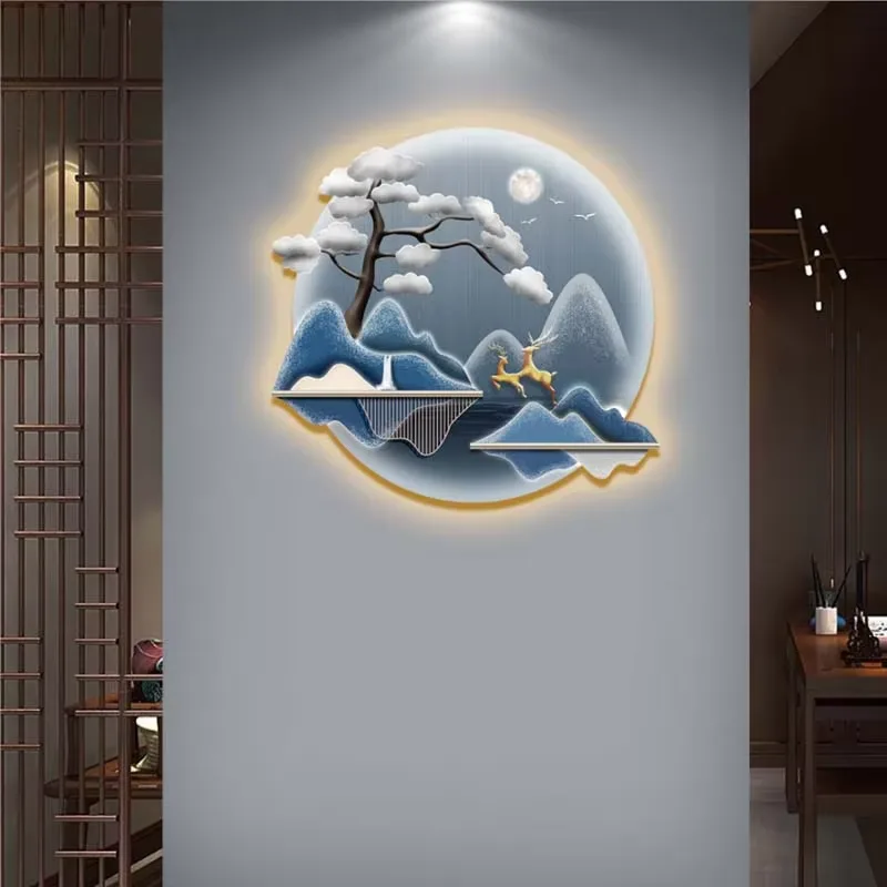 山水 单幅 装饰画 新中式 客厅背景墙挂画