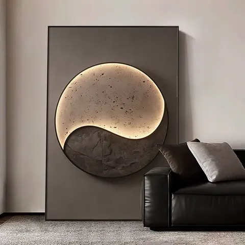 抽象 单幅 装饰画 欧式 玄关背景墙挂画 LED带灯画