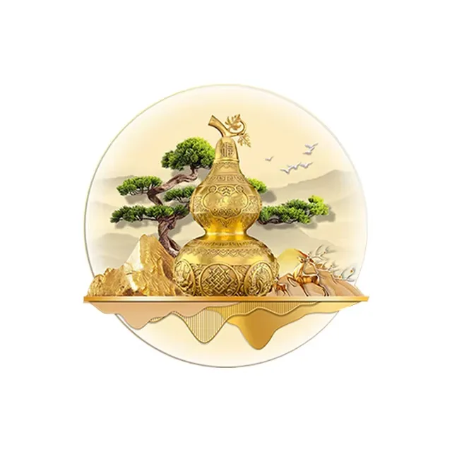 山水 单幅 装饰画 现代简约 餐厅背景墙挂画 LED带灯画