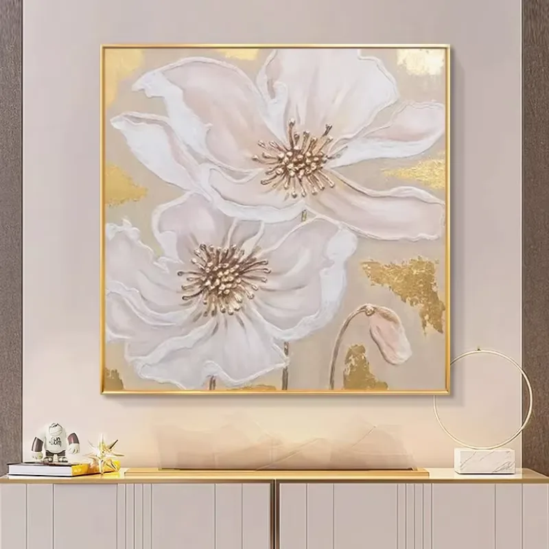 繁花 单幅 装饰画 轻奢风 客厅背景墙挂画 晶瓷画