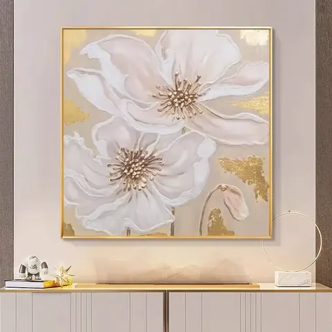 繁花 单幅 装饰画 轻奢风 客厅背景墙挂画 晶瓷画