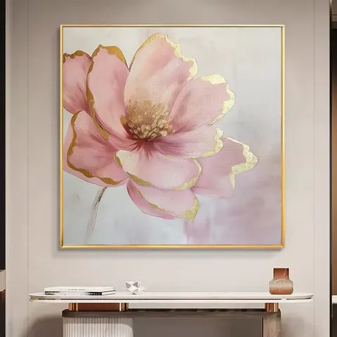 繁花 单幅 装饰画 轻奢风 客厅背景墙挂画 晶瓷画
