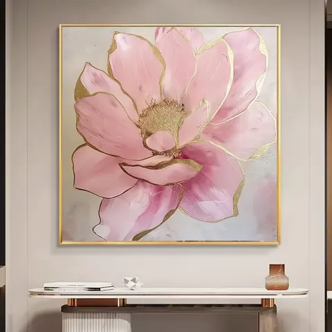 繁花 单幅 装饰画 轻奢风 客厅背景墙挂画 晶瓷画