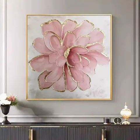 繁花 单幅 装饰画 轻奢风 客厅背景墙挂画 晶瓷画