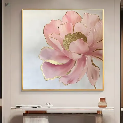繁花 单幅 装饰画 轻奢风 客厅背景墙挂画 晶瓷画