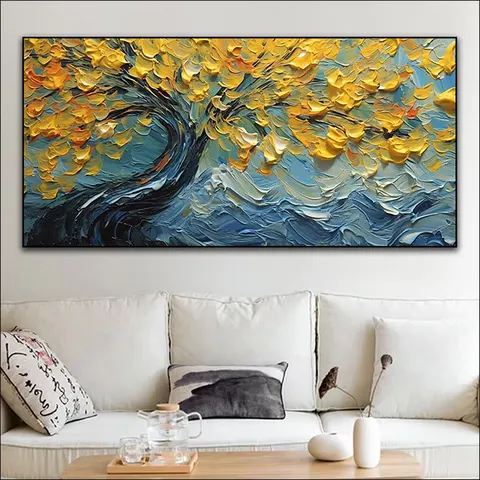 植物 单幅 装饰画 现代简约 客厅背景墙挂画 手绘油画