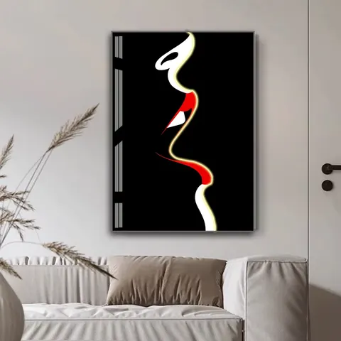 抽象 单幅 装饰画 现代简约 客厅背景墙挂画 LED带灯画