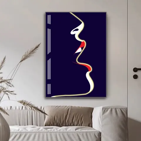 抽象 单幅 装饰画 现代简约 客厅背景墙挂画 LED带灯画