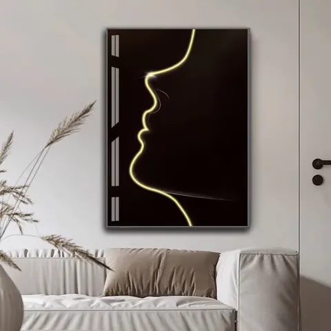 抽象 单幅 装饰画 现代简约 客厅背景墙挂画 LED带灯画