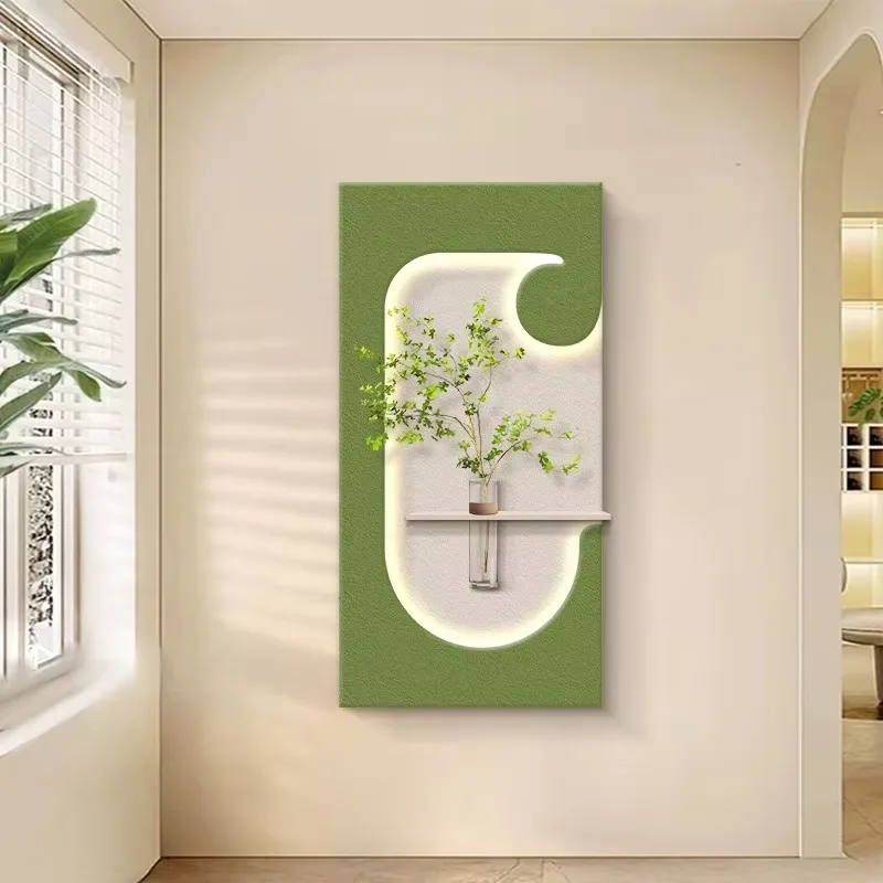 植物 单幅 装饰画 现代简约 玄关背景墙挂画 LED带灯画