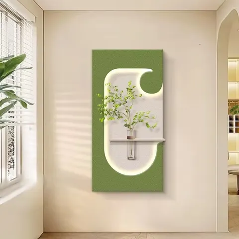 植物 单幅 装饰画 现代简约 玄关背景墙挂画 LED带灯画