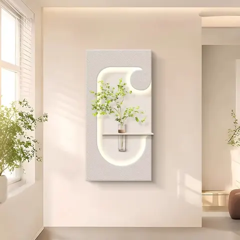 植物 单幅 装饰画 现代简约 玄关背景墙挂画 LED带灯画