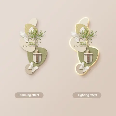 植物 单幅 装饰画 现代简约 客厅背景墙挂画 LED带灯画