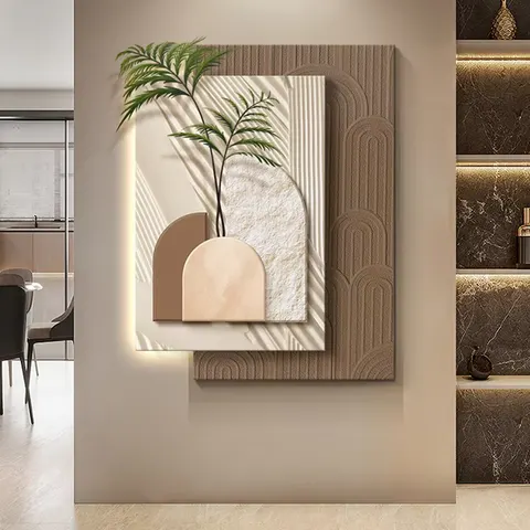 城市 单幅 装饰画 现代简约 客厅背景墙挂画 LED带灯画