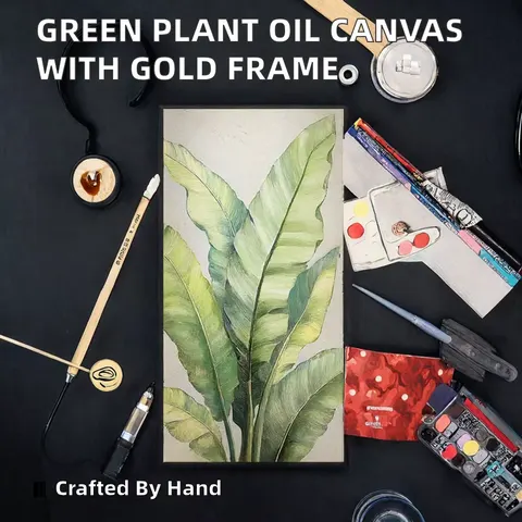 植物 单幅 装饰画 轻奢风 客厅背景墙挂画 手绘油画