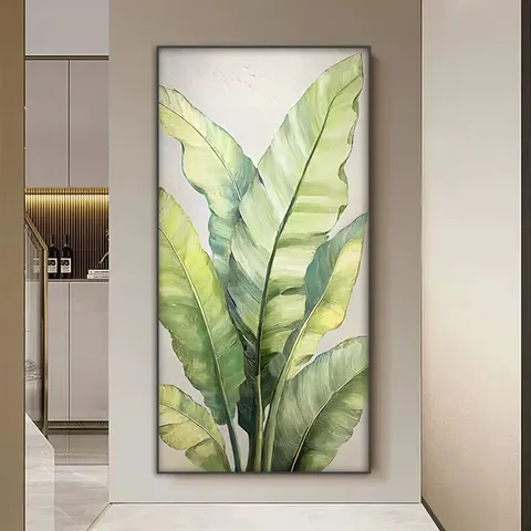 植物 单幅 装饰画 轻奢风 客厅背景墙挂画 手绘油画